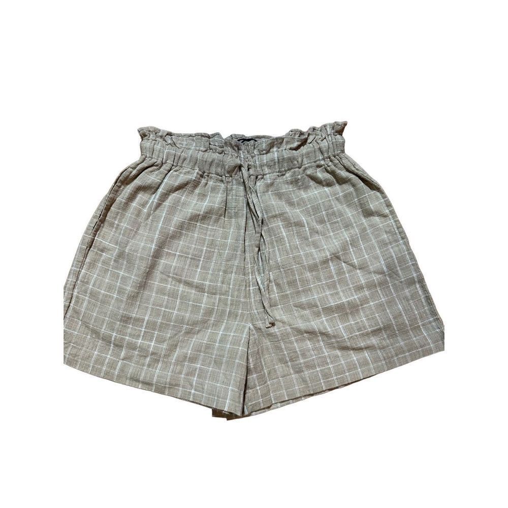 NWT Able Jordan Easy Shorts tan white grid XXS